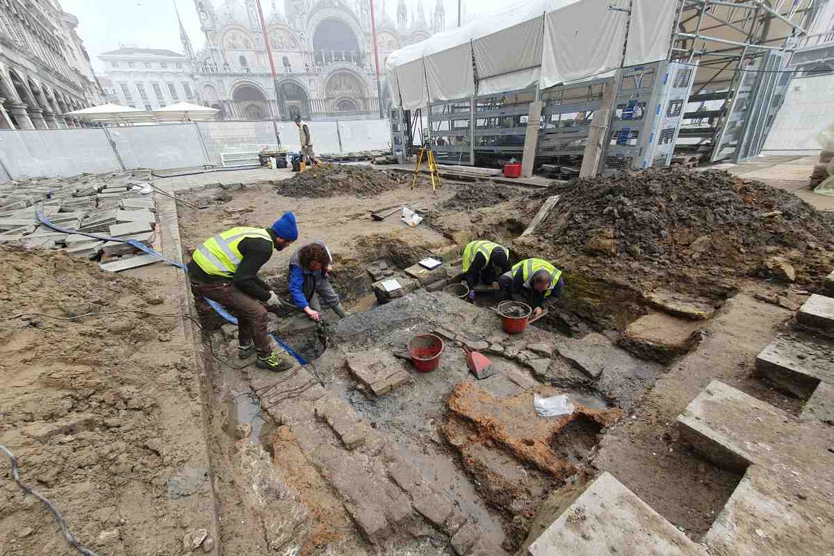 Under Piazza San Marco, the walls of what could be one of the oldest churches in Venice were found