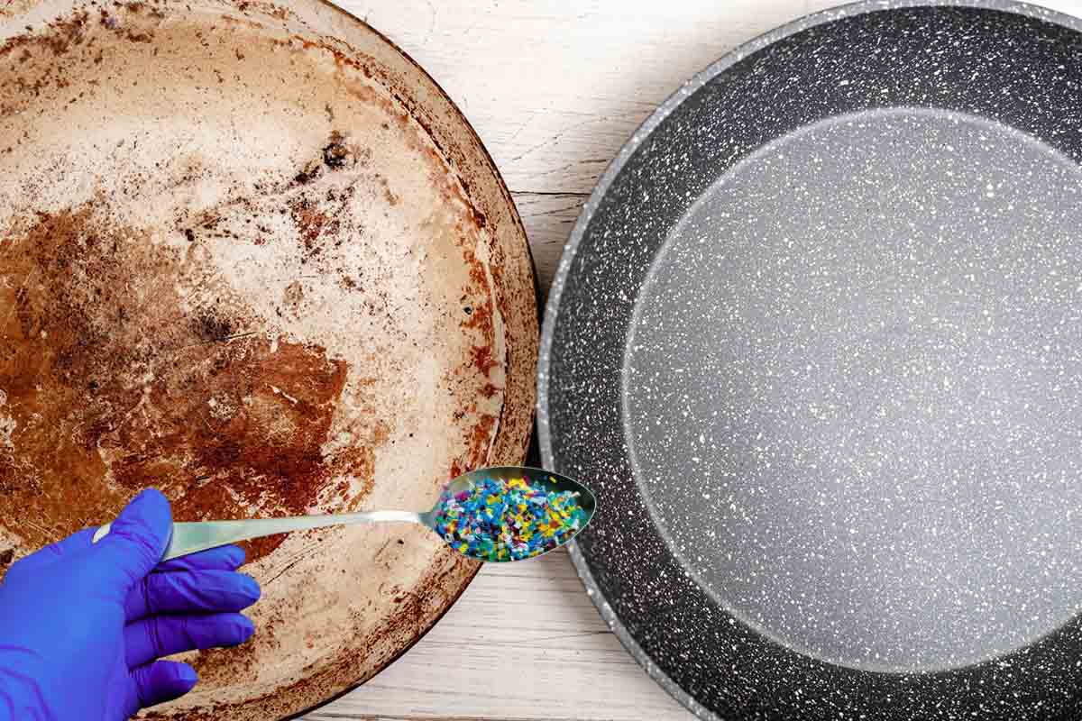 microplastic non-stick pans