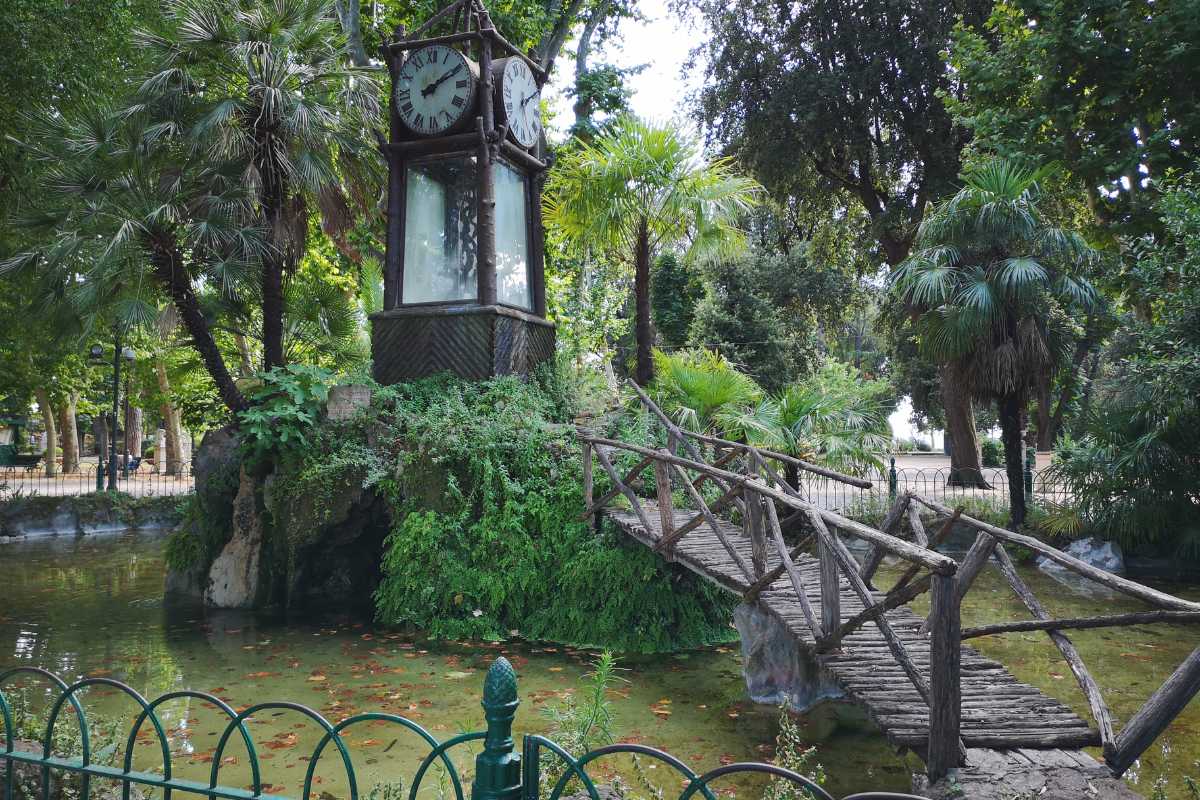 The water clock in the Pincio Gardens