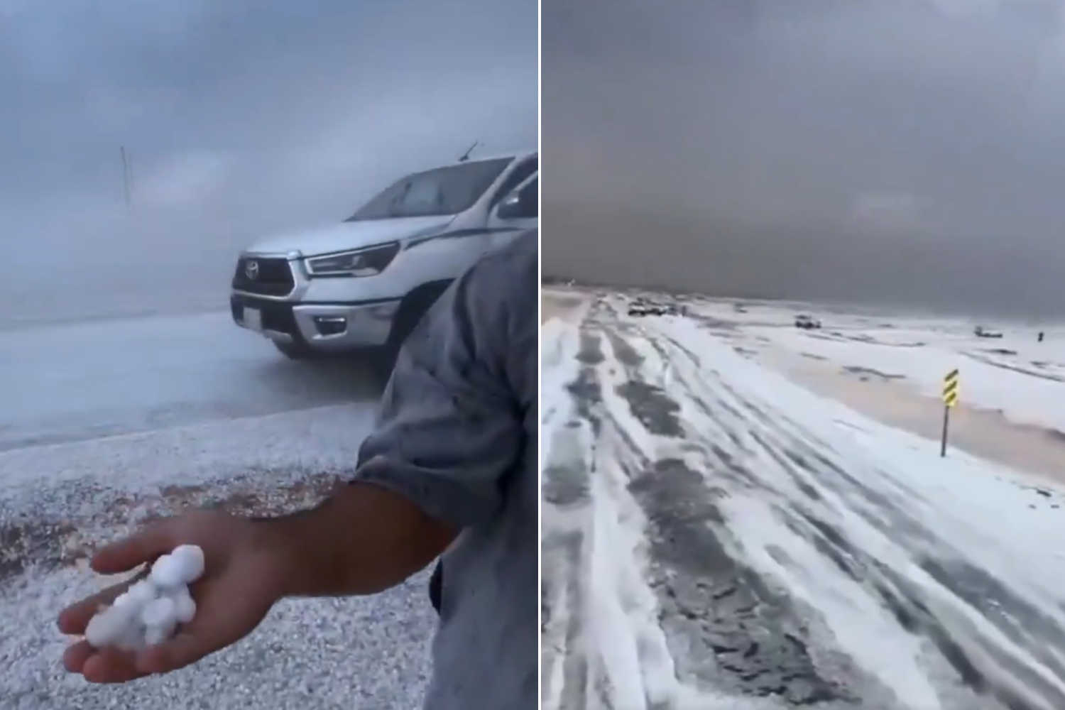 Extraordinary hailstorm in Saudi Arabia