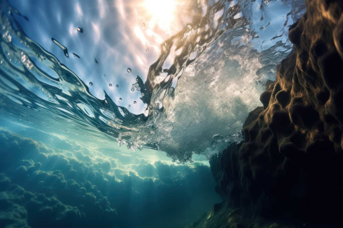 Underwater waterfall