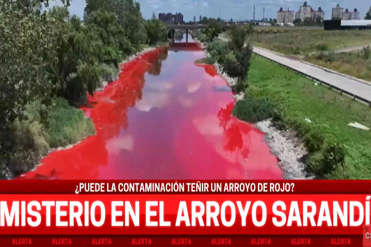 Red river in Argentina